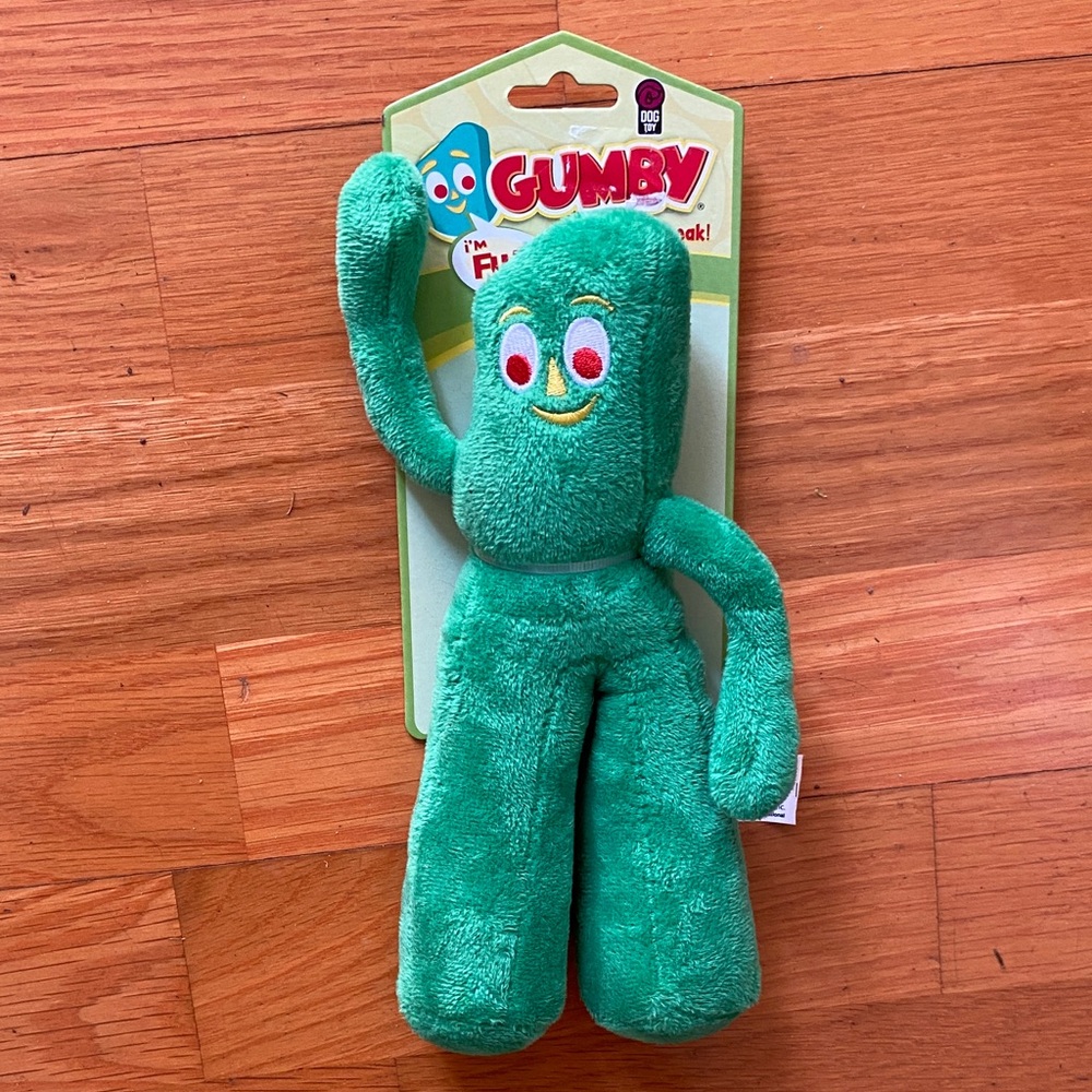 Gumby multipet plush long squeaky dog toy NWT